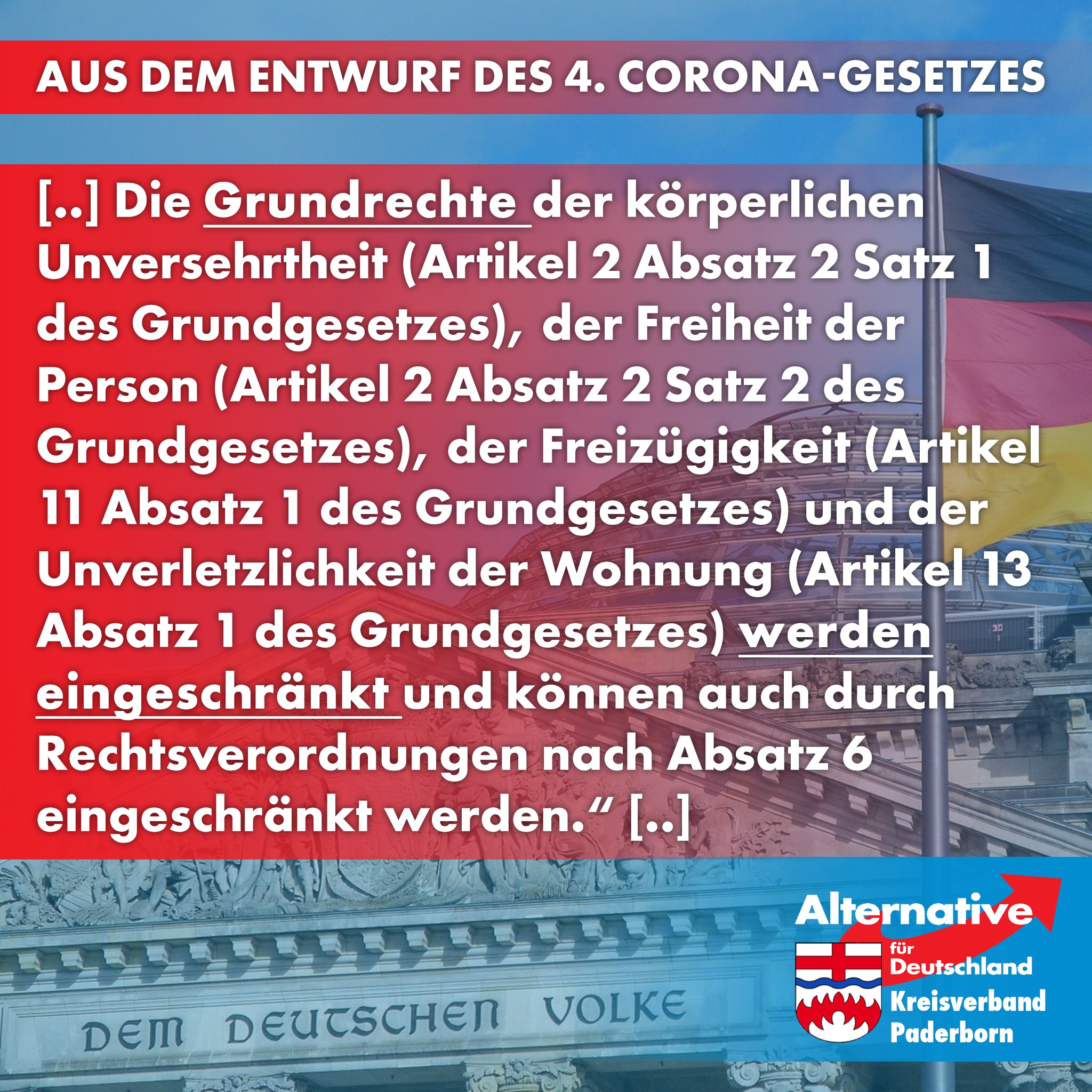 Read more about the article Wir lehnen Einschränkung der Grundrechte ab!