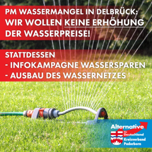 Read more about the article Wassermangel in Delbrück – Aufklärung statt Erhöhung der Preise