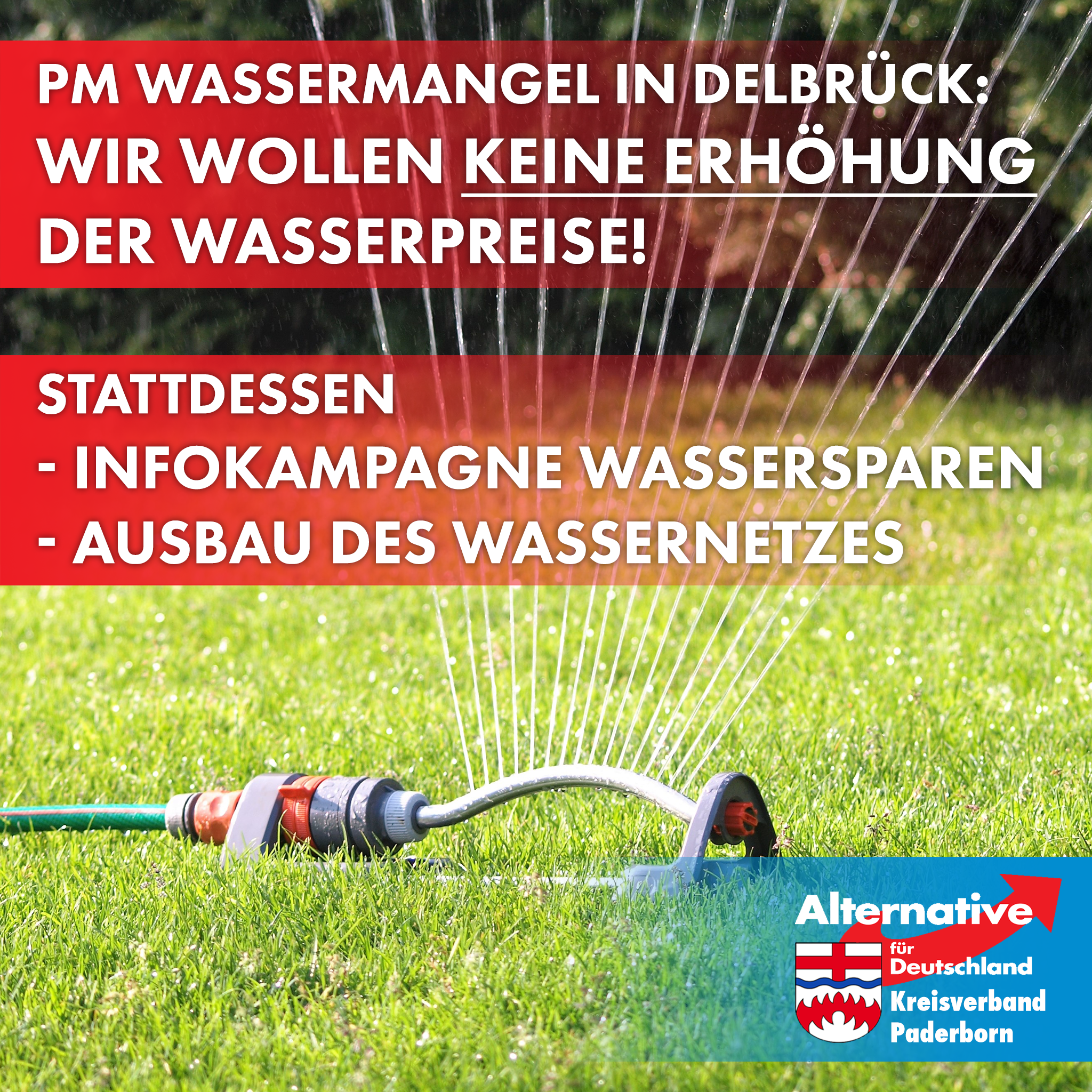 You are currently viewing Wassermangel in Delbrück – Aufklärung statt Erhöhung der Preise