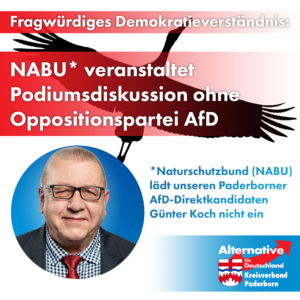 Read more about the article Fragwürdiges Demokratieverständnis: NABU-Podiumsdiskussion ohne AfD