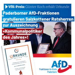 Read more about the article VfK-Auszeichnung: Günter Koch „Kommunalpolitiker des Jahres“