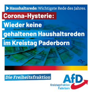 Read more about the article Corona-Hysterie: Wieder keine gehaltenen Haushaltsreden
