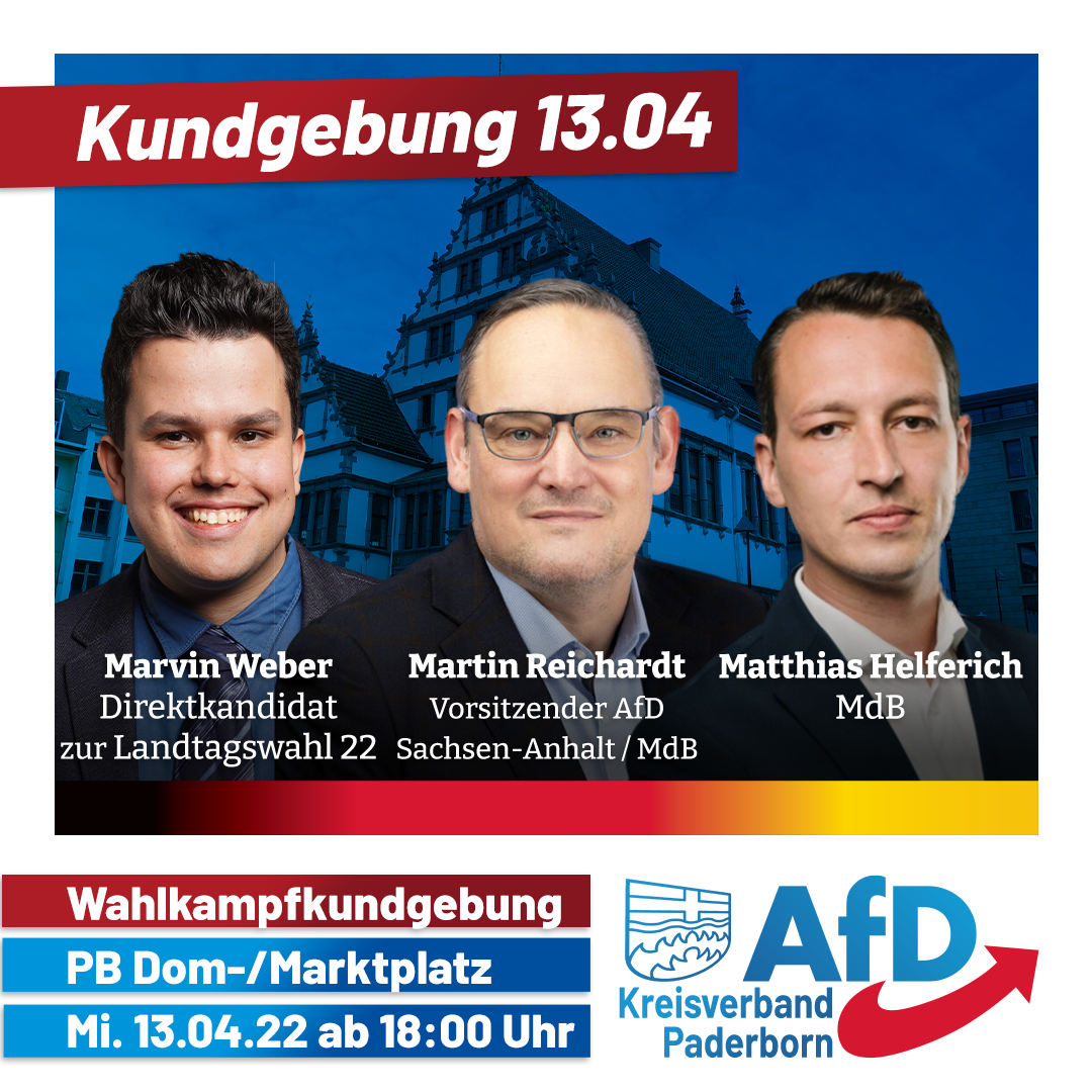 You are currently viewing AfD-Kundgebung zur Landtagswahl in Paderborn