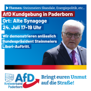 Read more about the article Demo am 24. Juli gegen Auftritt d. Bundespräsidenten Steinmeier