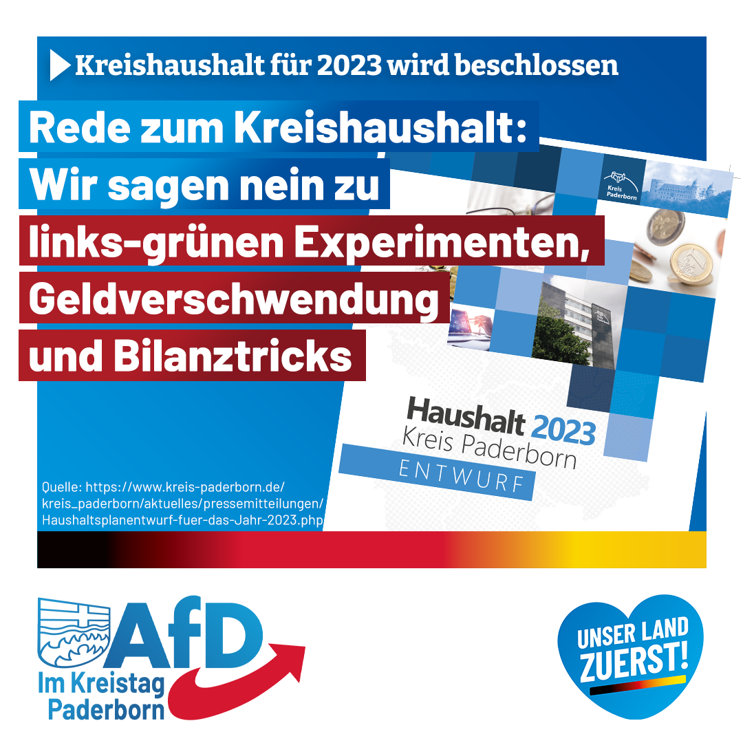 You are currently viewing AfD Haushaltsrede zum Paderborner Kreishaushalt 2023