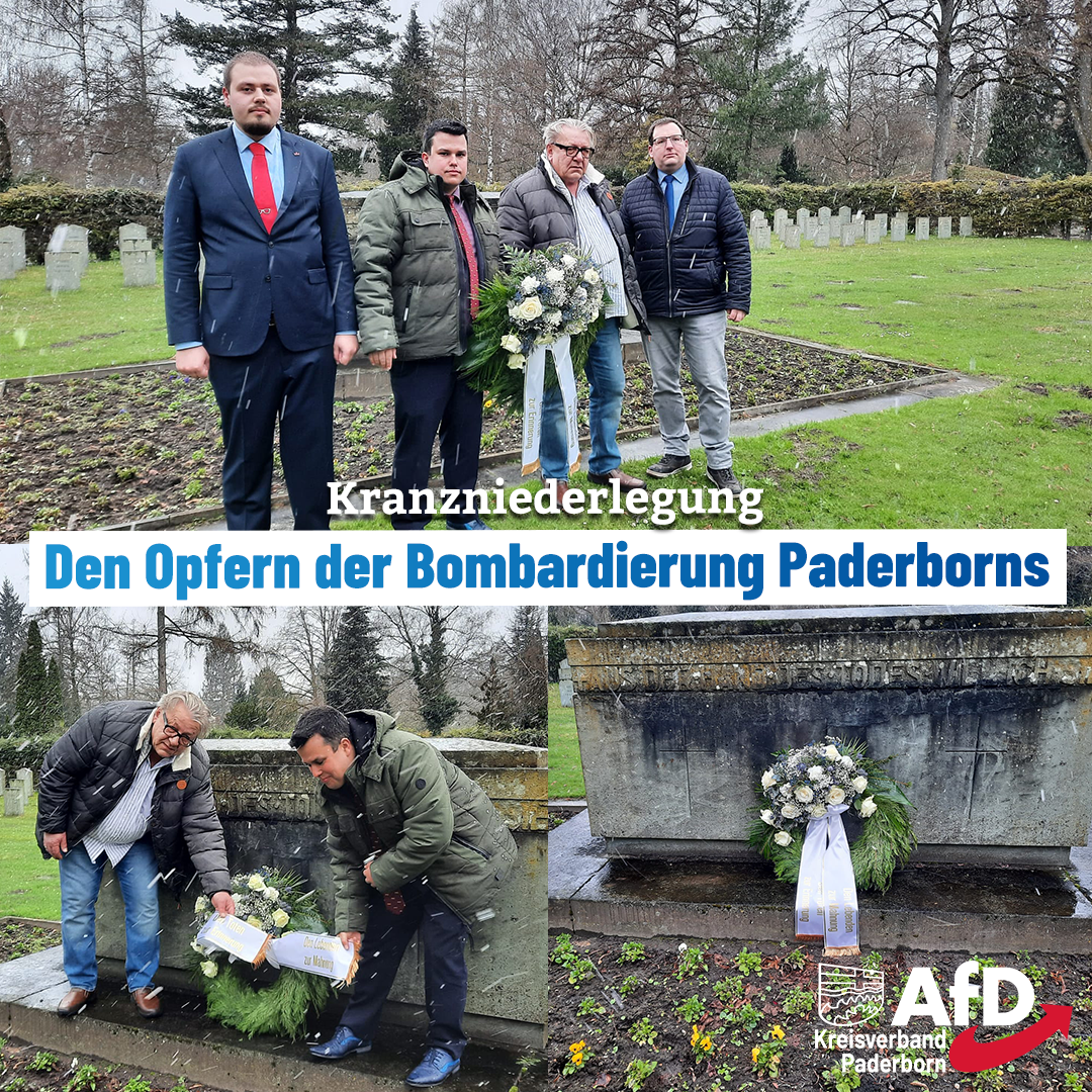 You are currently viewing Kranzniederlegung in Gedenken der Opfer der Bombardierung Paderborns