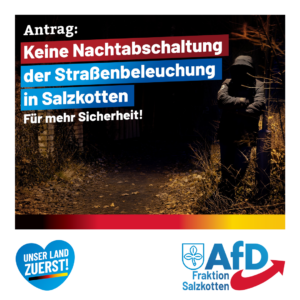 Read more about the article Keine Nachtabschaltung der Straßenbeleuchtung in Salzkotten!