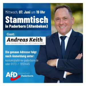 Read more about the article Stammtisch 07. Juni mit Andreas Keith MdL in Altenbeken