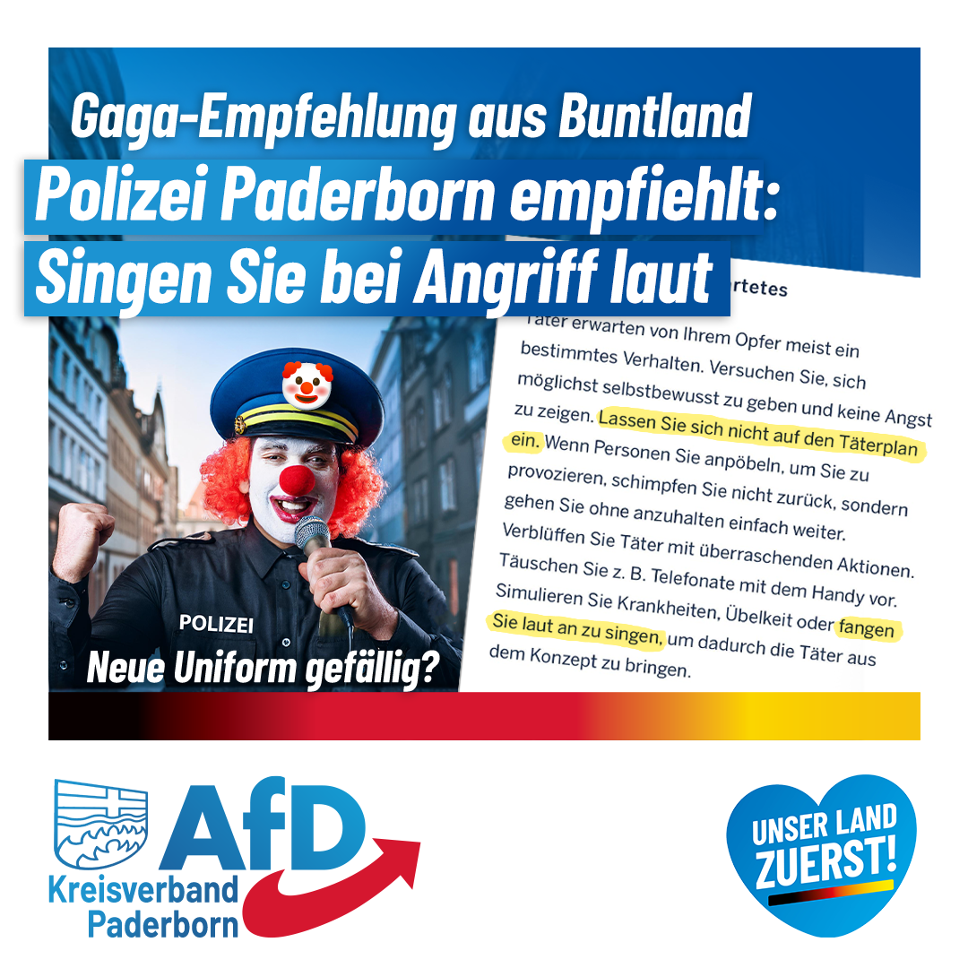 Mehr über den Artikel erfahren Singen und Tanzen? Paderborner Polizei gibt Ratschläge zur Sicherheit