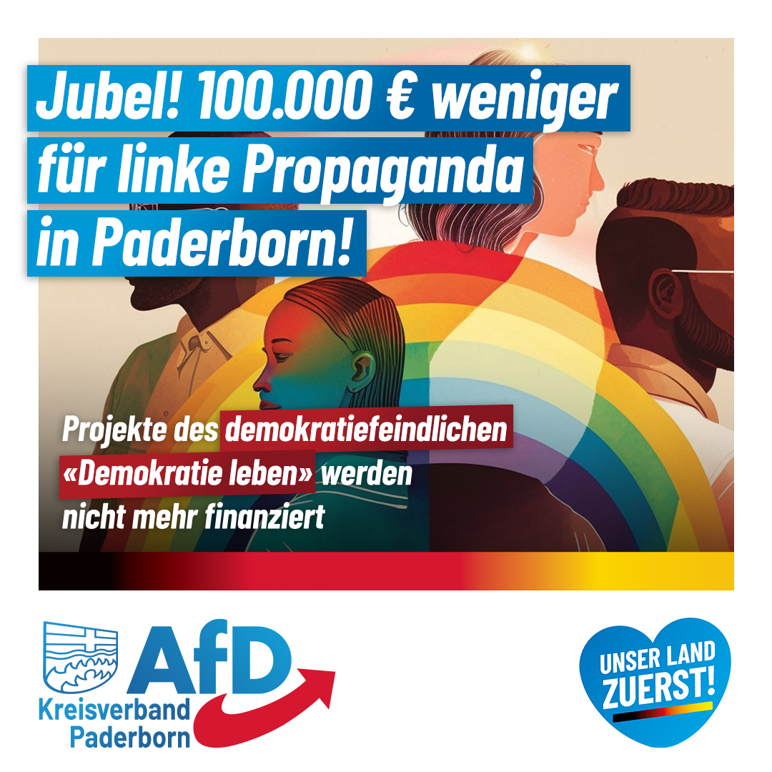 Mehr über den Artikel erfahren 100.000 weniger für linke Propaganda in Paderborn!