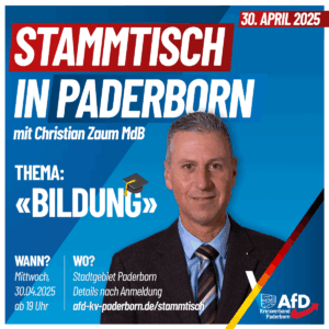 Mehr über den Artikel erfahren AfD-Stammtisch im April