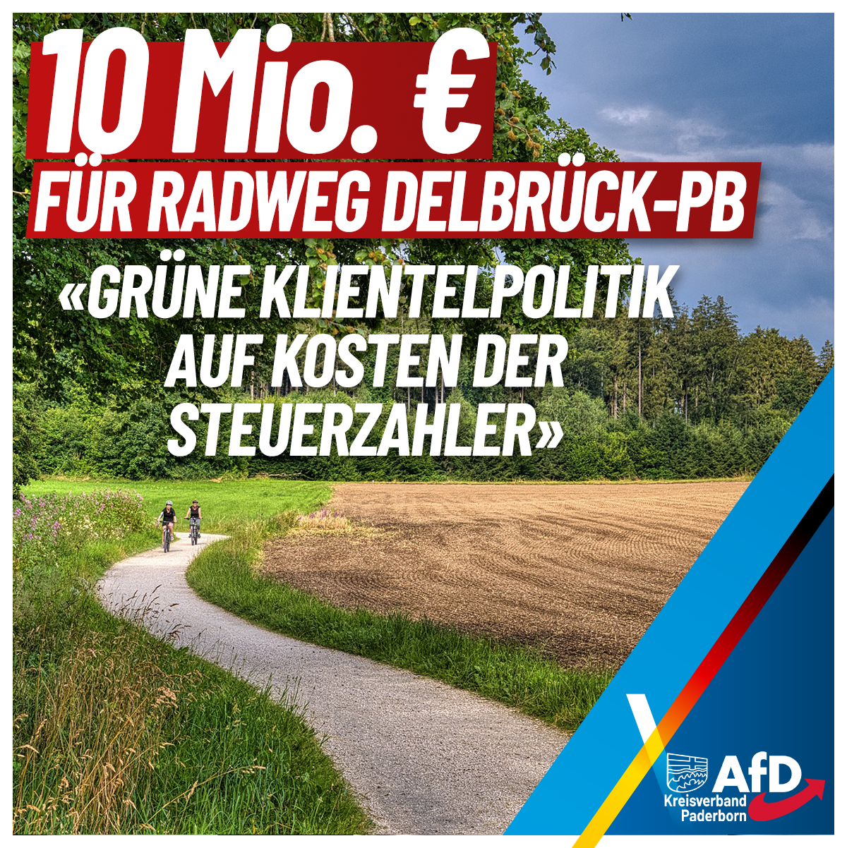 Du betrachtest gerade 10 Mio. für Fahrradweg Delbrück-Paderborn