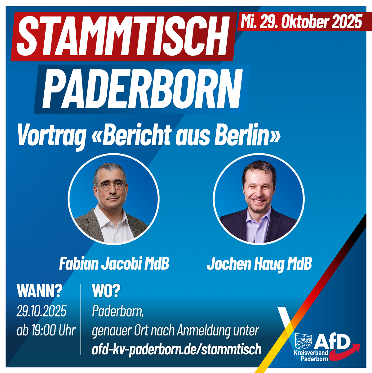 Mehr über den Artikel erfahren AfD-Stammtisch Oktober in Paderborn