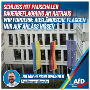 Mehr über den Artikel erfahren Büren: Antrag gegen Dauerbeflaggung mit Ukraineflagge