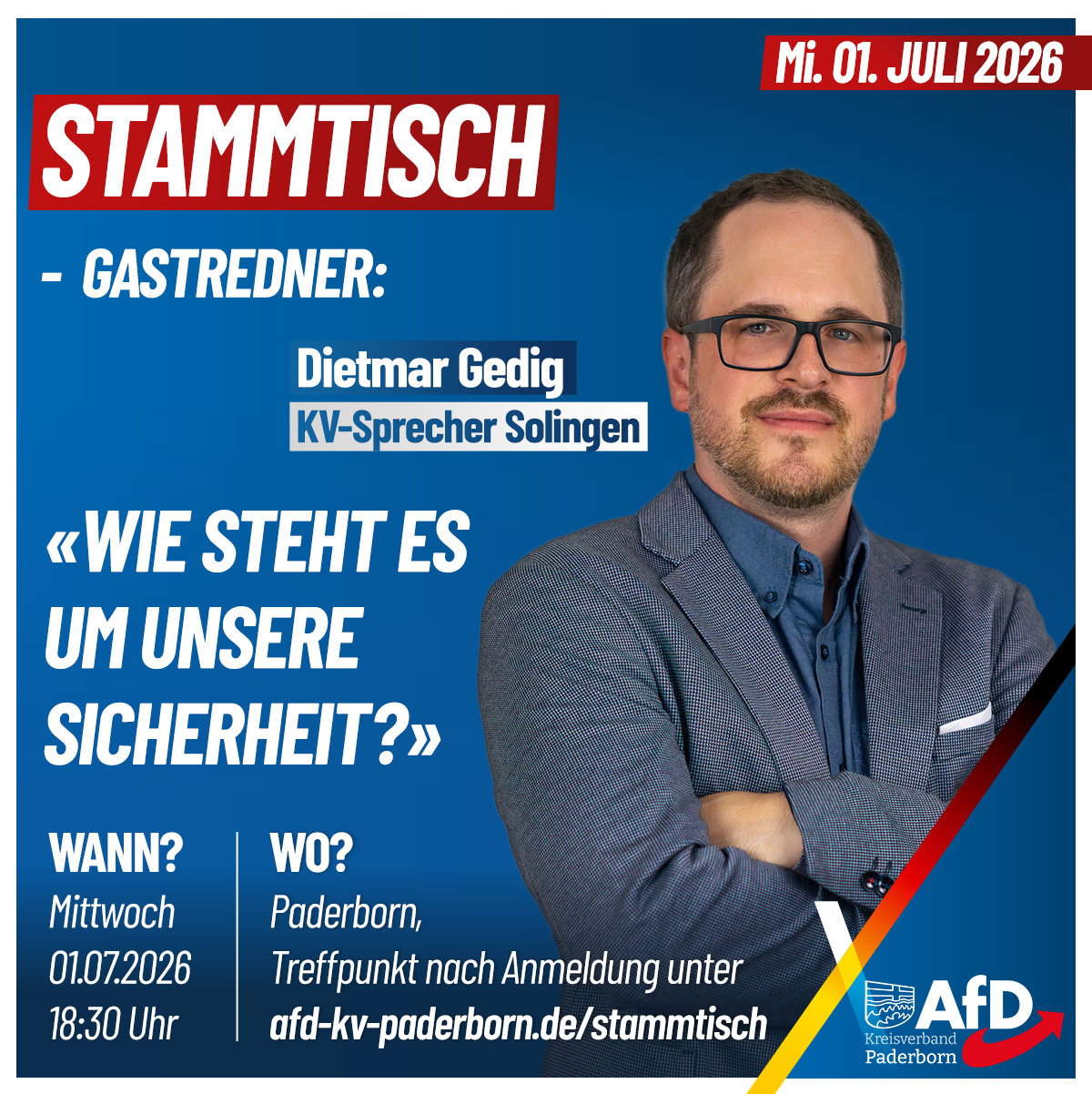 Du betrachtest gerade Stammtisch 01.07.26 in Paderborn mit Dietmar Gedig